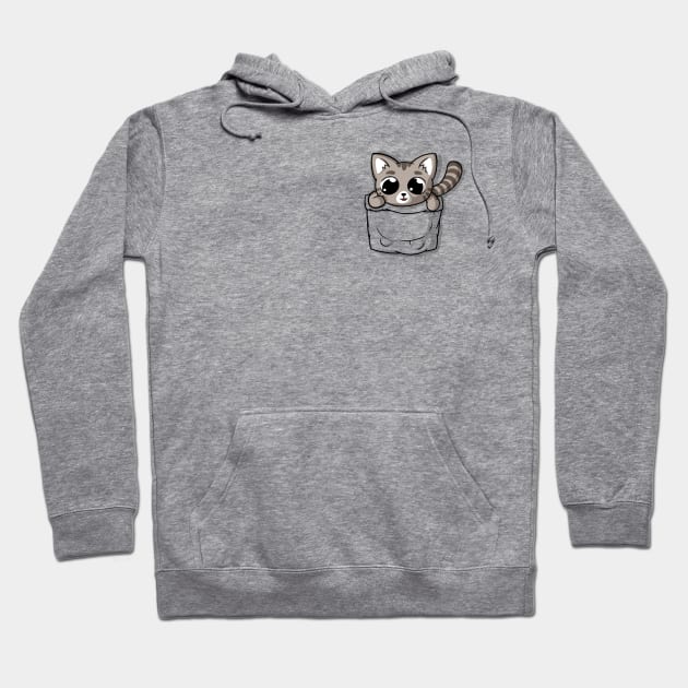 Cute Gray Pocket Cat Hoodie by Beka